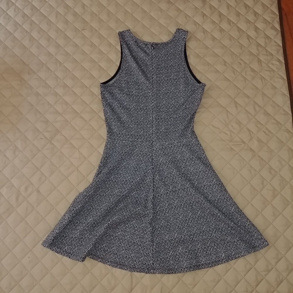 Gap pattern navy white fit flare dress sm LIKE NEW - Picture 3 of 4